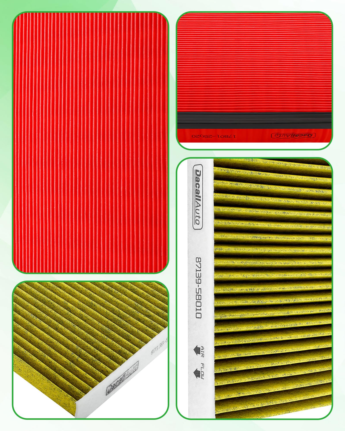 Dacall label with OE numbers for simple compatibility verification