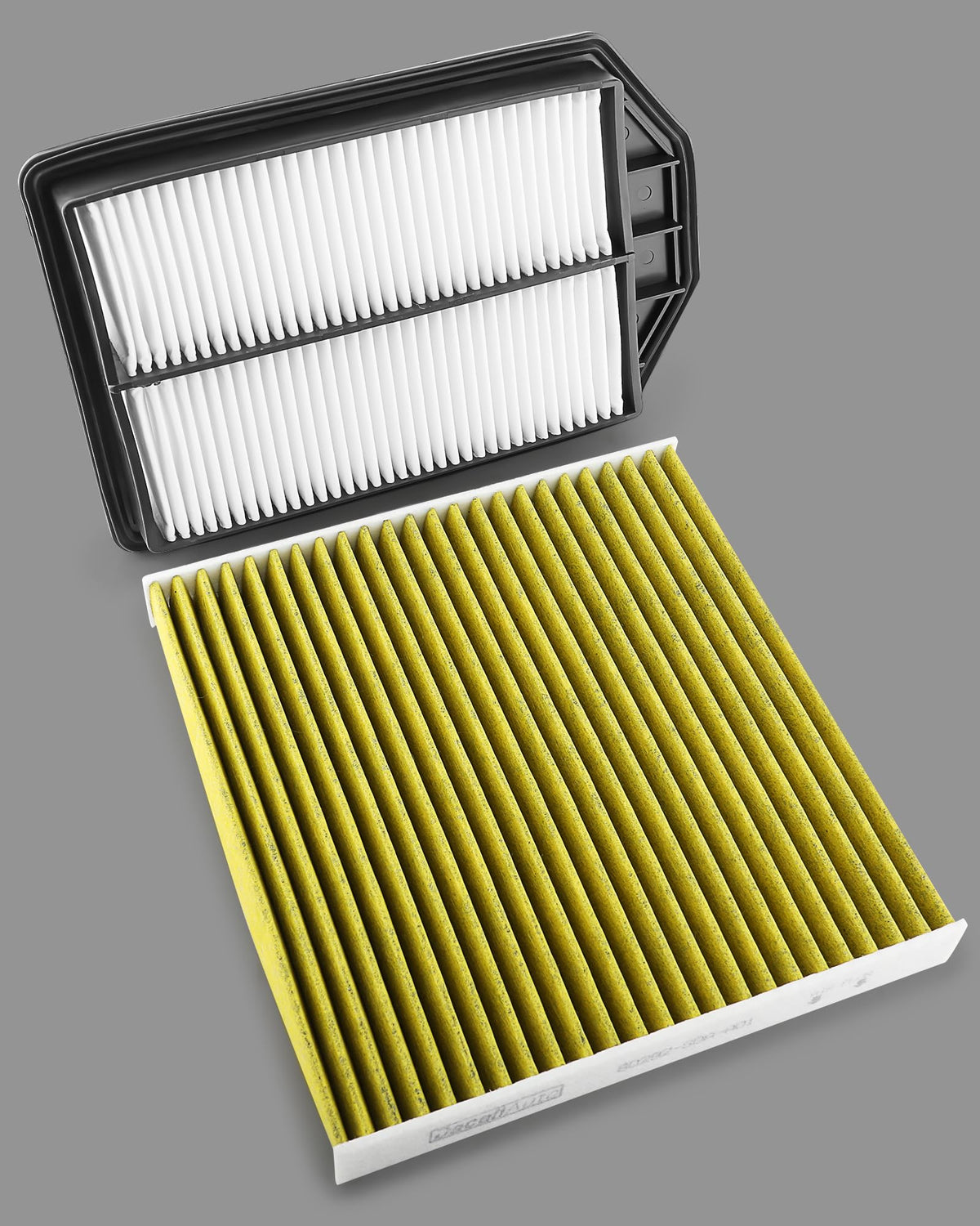 Dacall open packaging displaying both cabin and engine filters together