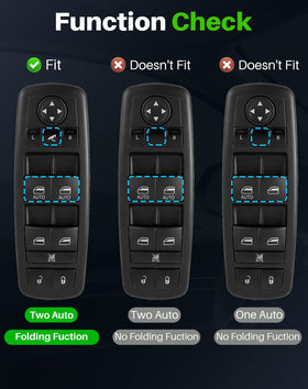 Dacall switch installed in Ram door panel demonstrating direct-fit ease