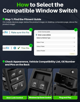 Dacall switch in truck interior illustrating restored window and mirror control