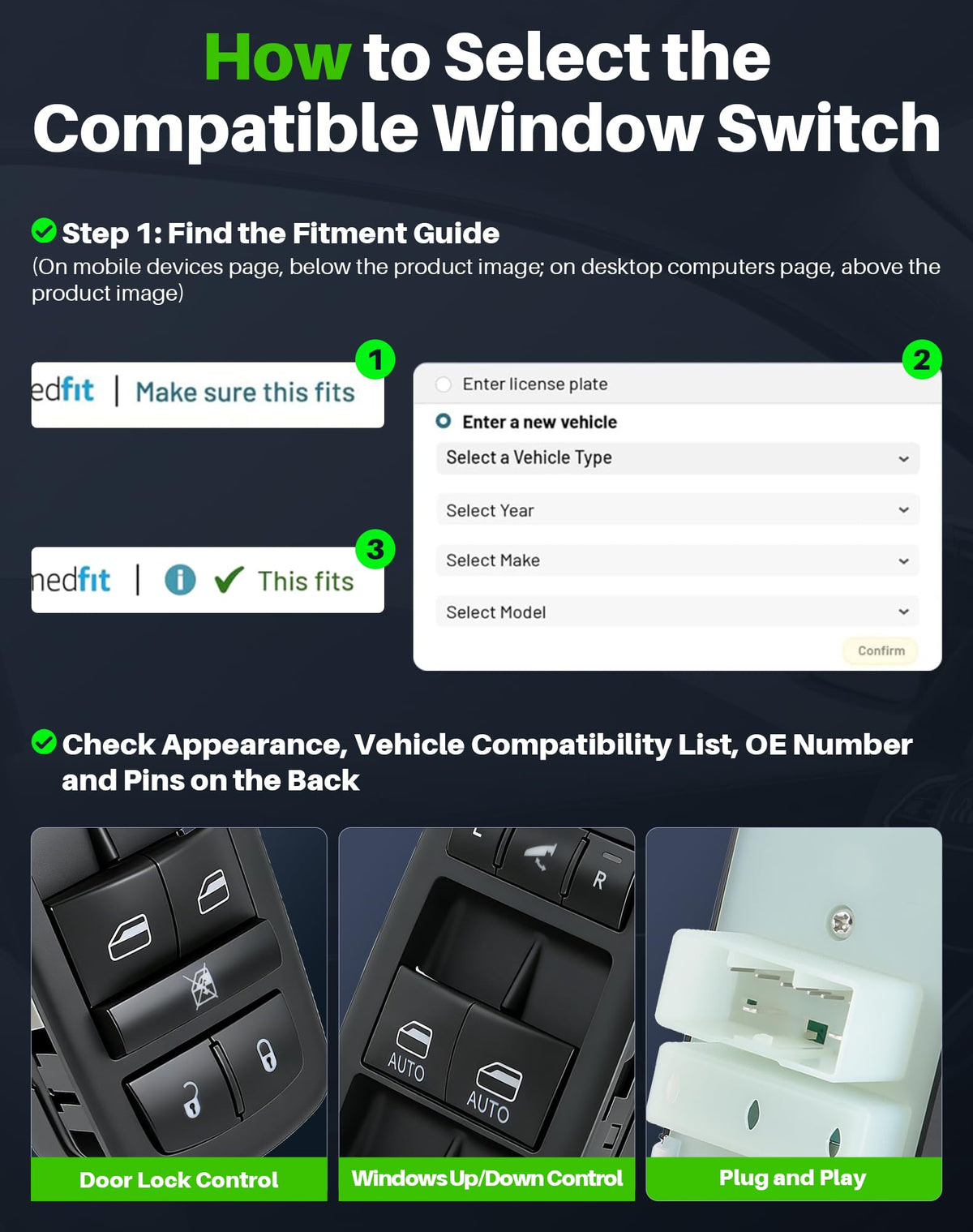 Dacall switch next to ruler for scale, compact OEM-style dimensions