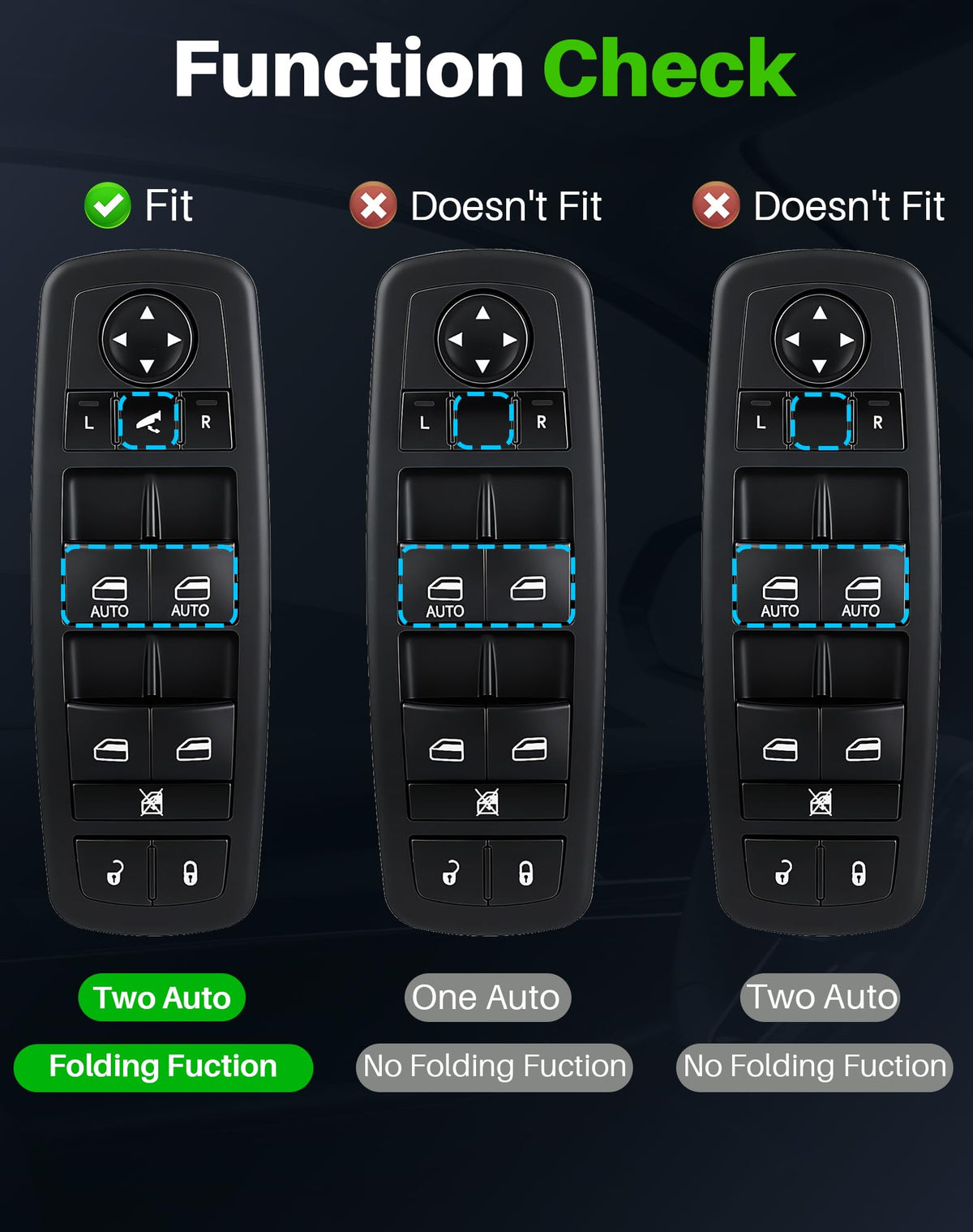 Dacall switch side profile showing retention clip, secure OEM fit