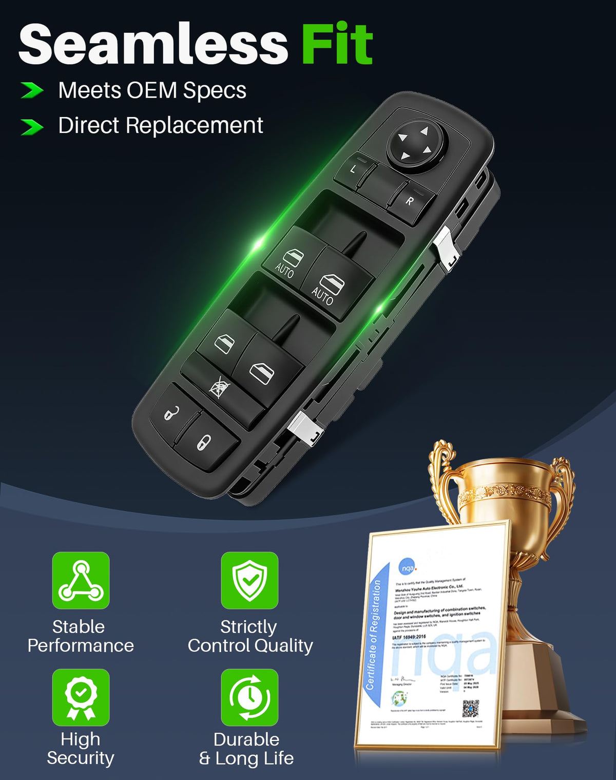 Dacall switch beside common item showing compact size and easy handling