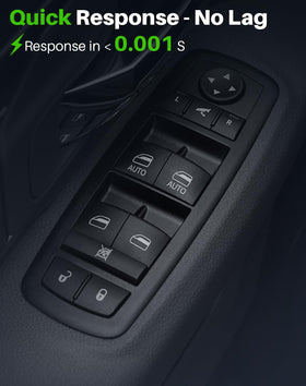Dacall switch surface texture close-up showing scratch-resistant ABS and longevity