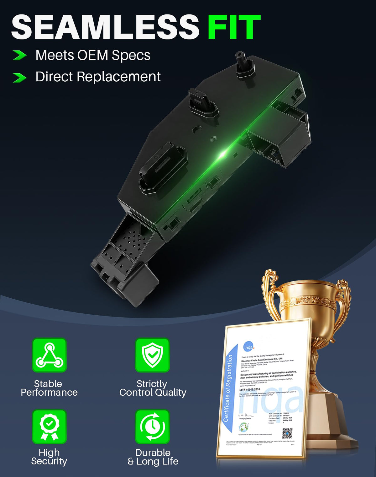 Dacall contact detail highlighting durable materials and longevity