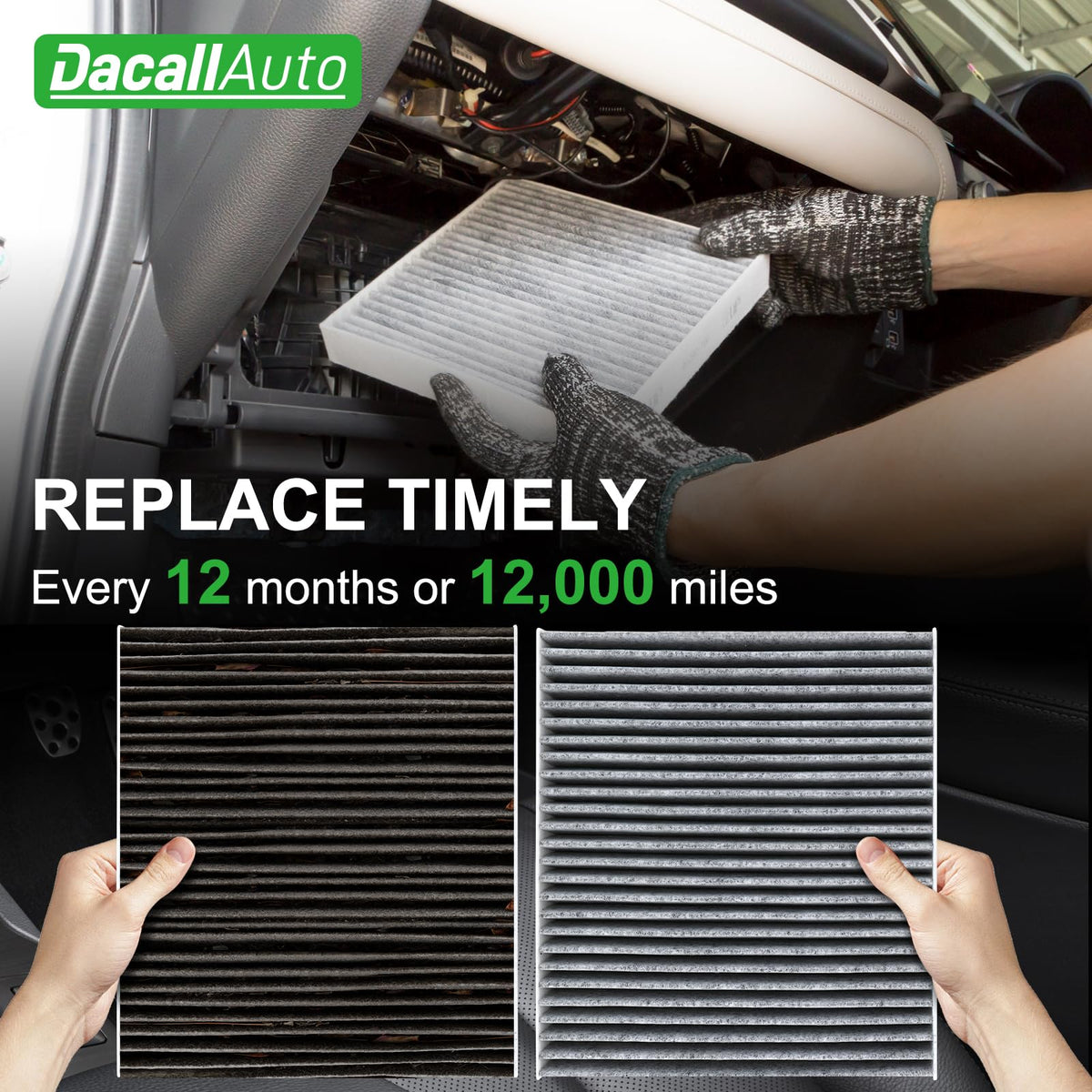 Dacall two-pack contents laid out illustrating spare filter convenience