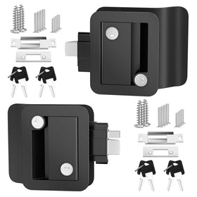 DAIERTEK front view of the RV entry lock showing robust handle and keyholes for reliable security
