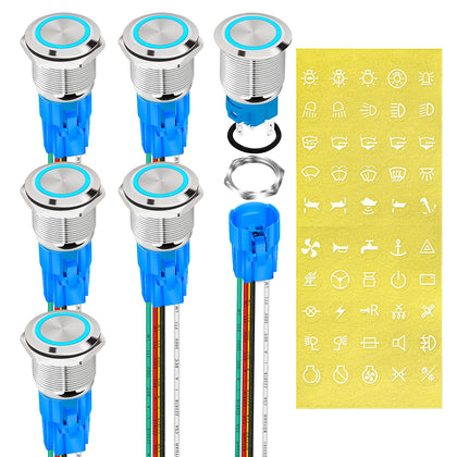 DAIERTEK front view metal push button showing durable housing and button benefit