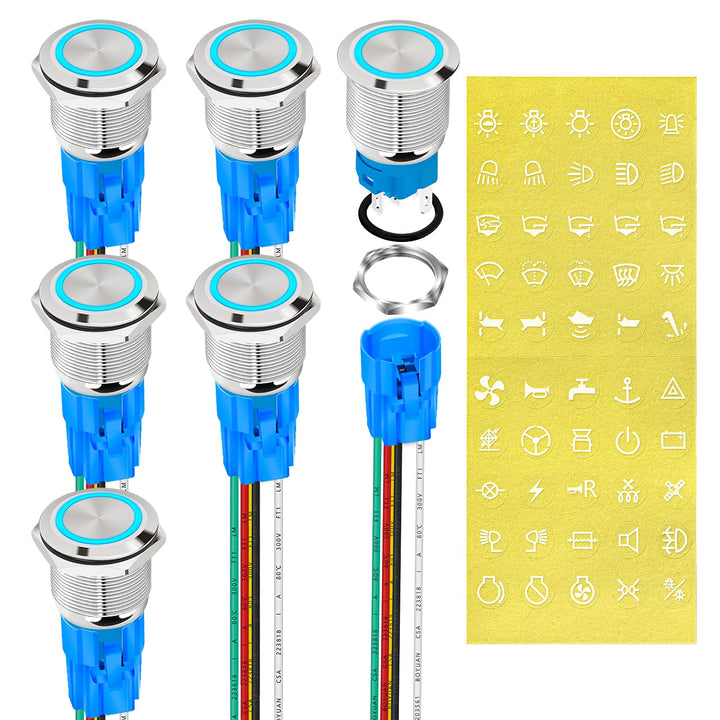 DAIERTEK front view metal push button showing durable housing and button benefit
