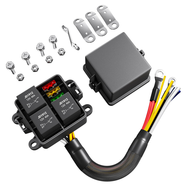 DAIERTEK front view relay box showing neat layout and protective housing benefit durability