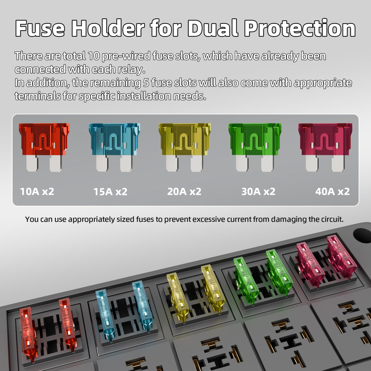 DAIERTEK relay box mounted in a vehicle engine bay demonstrating tidy wiring and protection