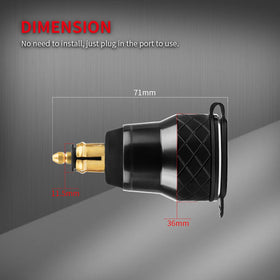 DaierTek mounted on motorcycle DIN socket illustrating in-ride charging convenience