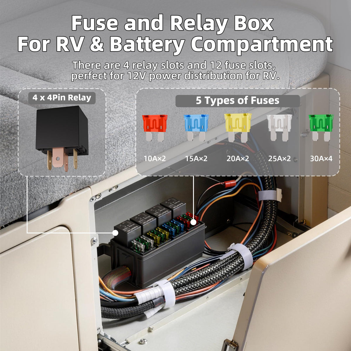 DAIERTEK close-up of four relay sockets highlighting secure relay mounting and reliability