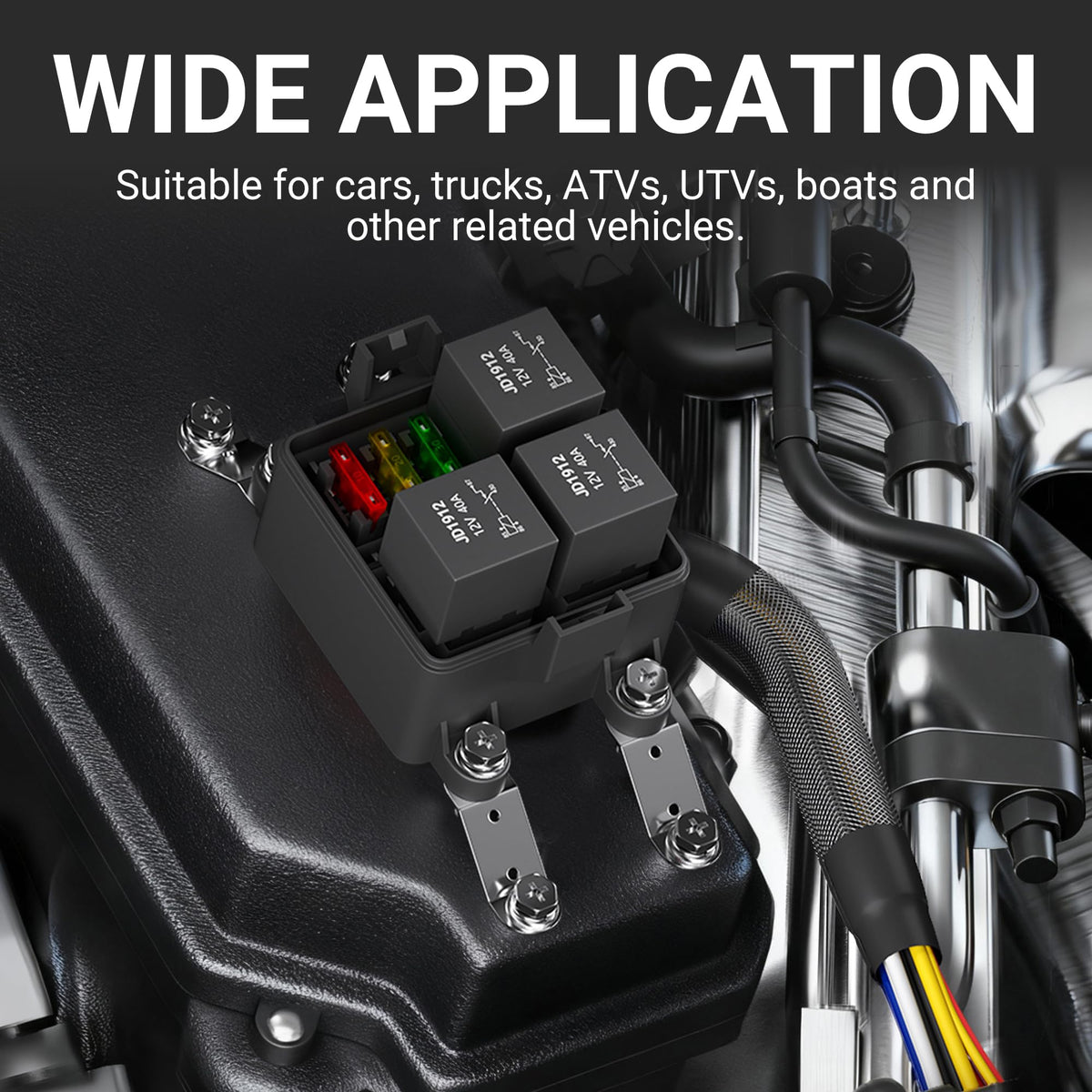 DAIERTEK size comparison scale showing compact footprint for versatile mounting