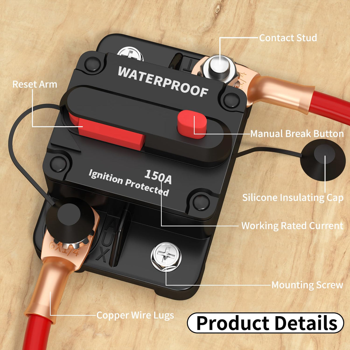 DAIERTEK waterproof housing with water splash showing moisture resistance and longer service life