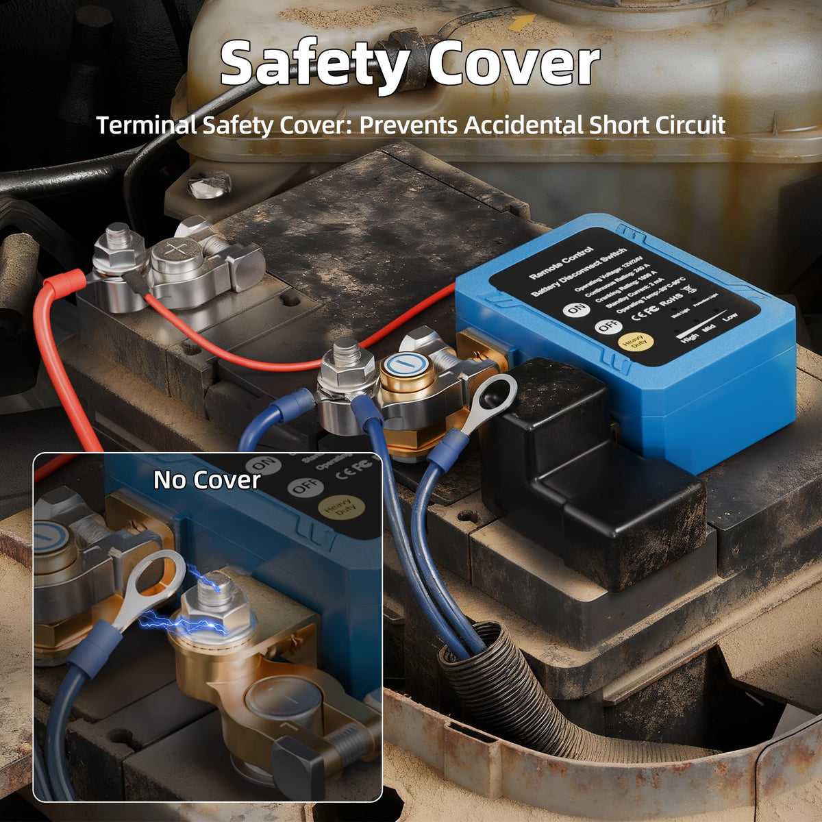 DAIERTEK heavy-duty terminals close-up showing robust studs for secure high-current connection