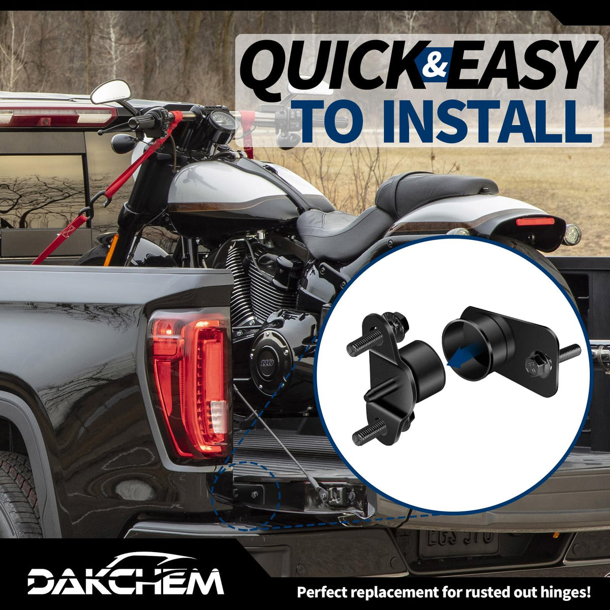 DAKCHEM left and right hinges labeled clearly to speed correct installation and reduce confusion
