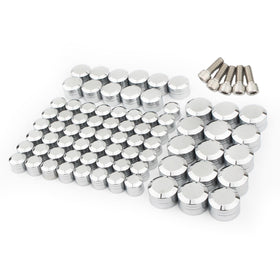 Daklvng chrome bolt covers kit front packaging showcasing contents and polished finish