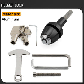 Daklvng helmet secured by handlebar lock demonstrating theft deterrent while parked