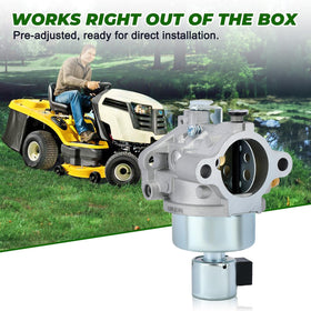 Dalom carburetor installed on Cub Cadet tractor demonstrating restored fuel delivery