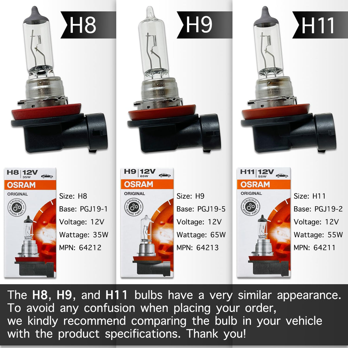 DAMA Automotive Lighting close-up of H9 filament highlighting build quality
