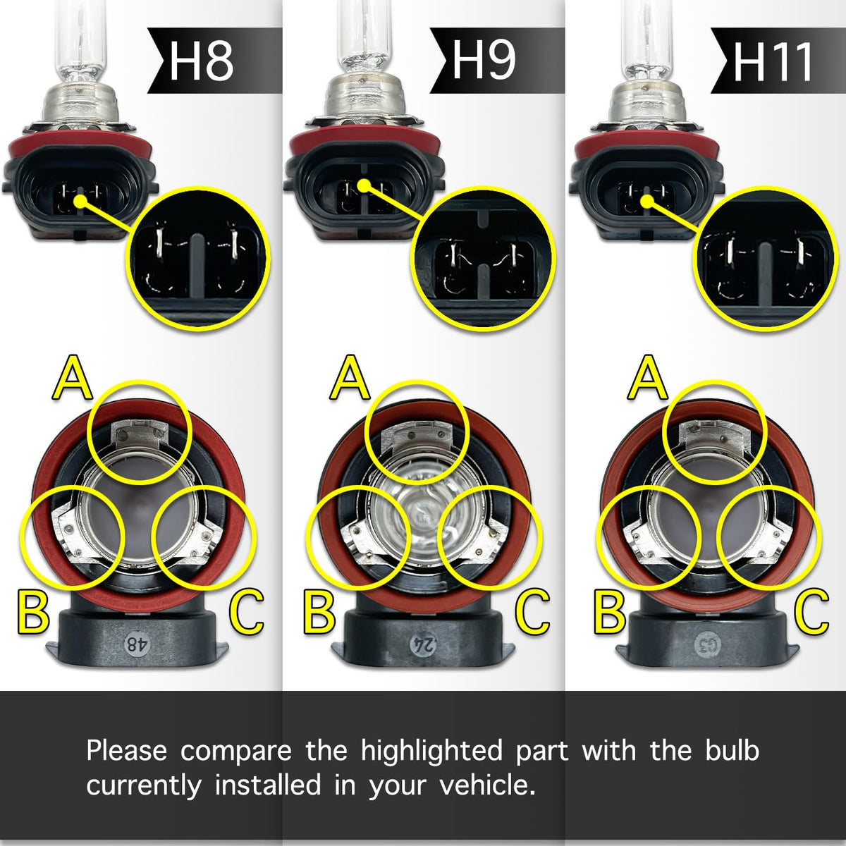 DAMA Automotive Lighting H9 bulb installed in headlamp demonstrating easy replacement