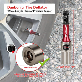 Danboniu close-up of auto-stop dial, clear PSI setting for quick setup benefit