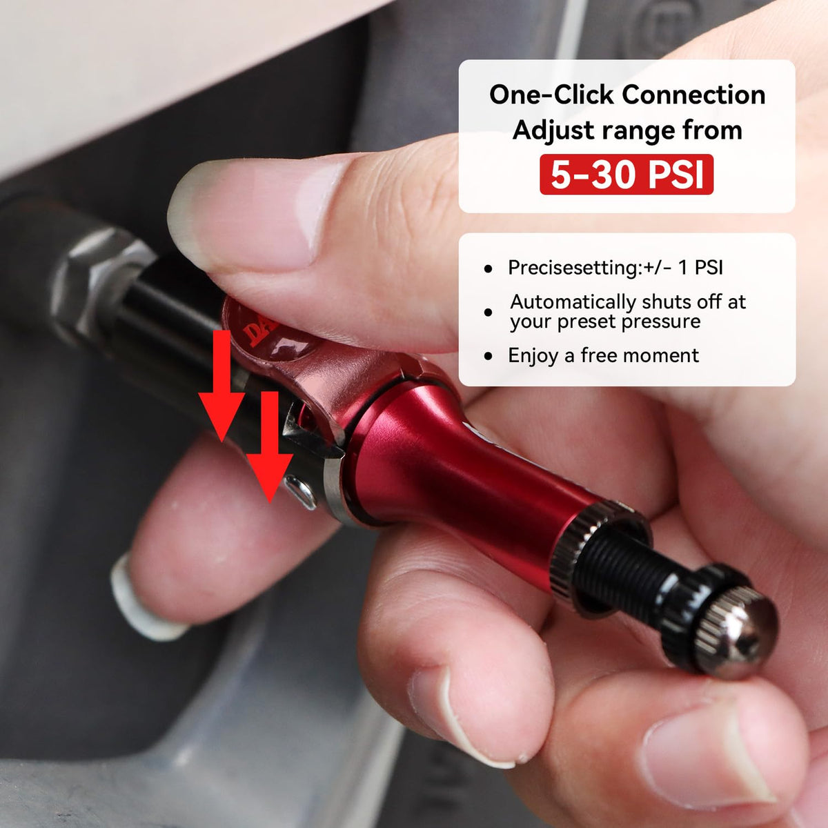 Danboniu connection mechanism detail on valve stem, secure attachment benefit