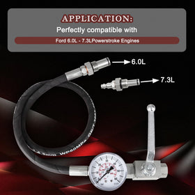 Danhonwin hose and valve close-up highlighting durable hose rated to 5,300 PSI for safe testing