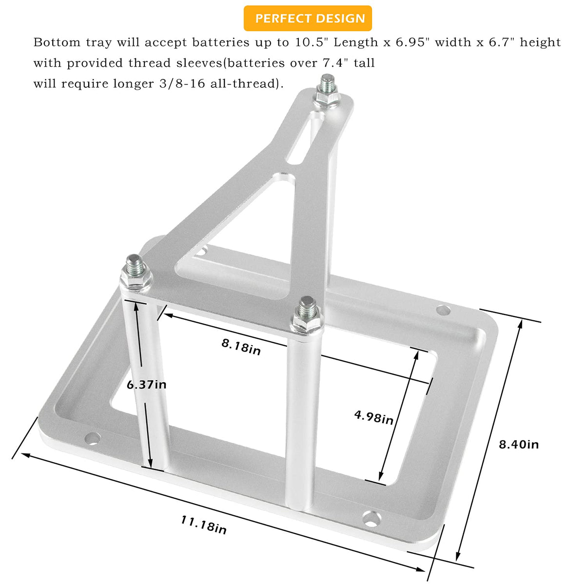 Danti top plate and matching nuts angled shot highlighting clamp assembly for stability