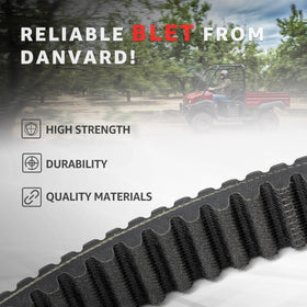 DanVard belt aramid core detail highlighting reinforced strength and stretch resistance