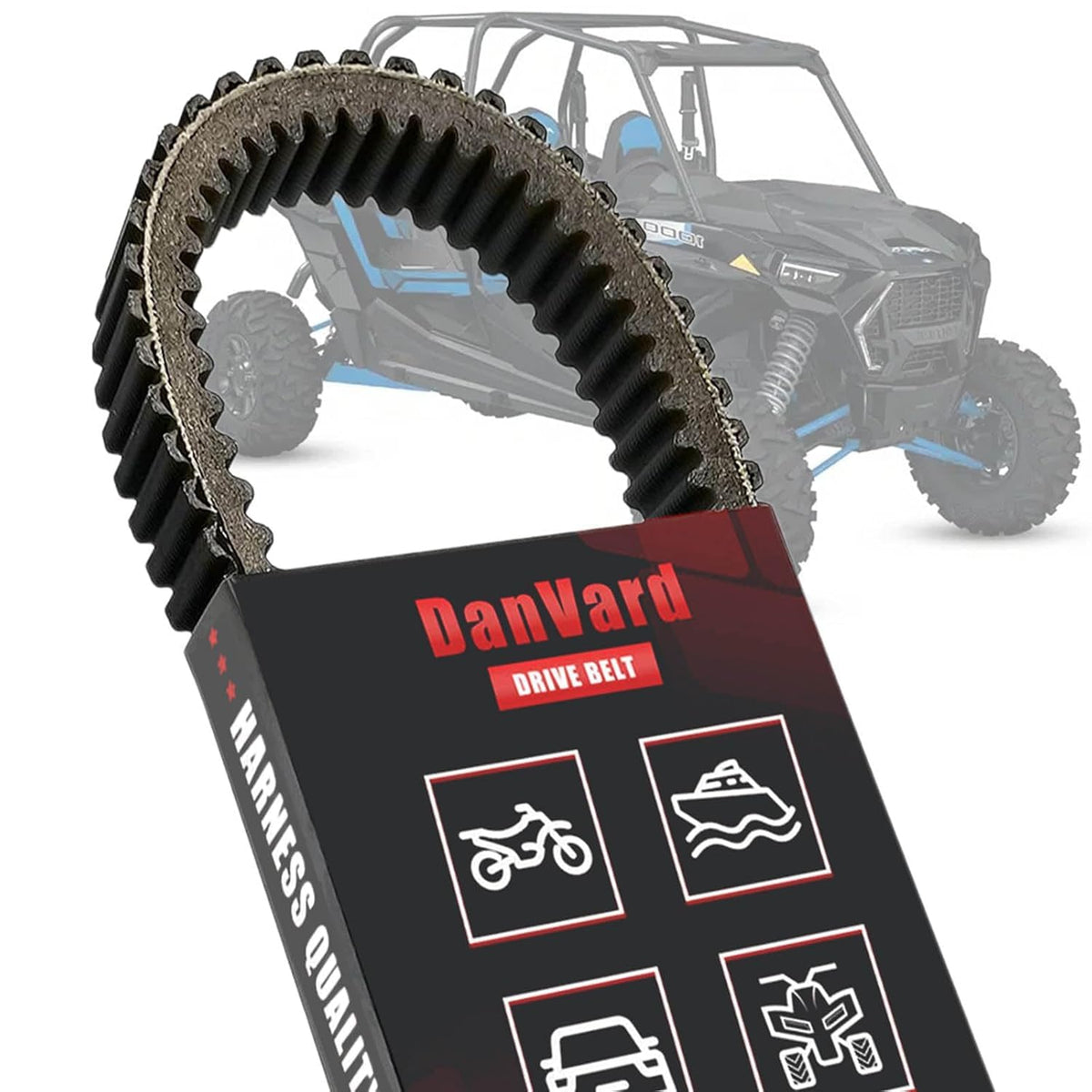 DanVard drive belt front view showing clean profile and fit benefits