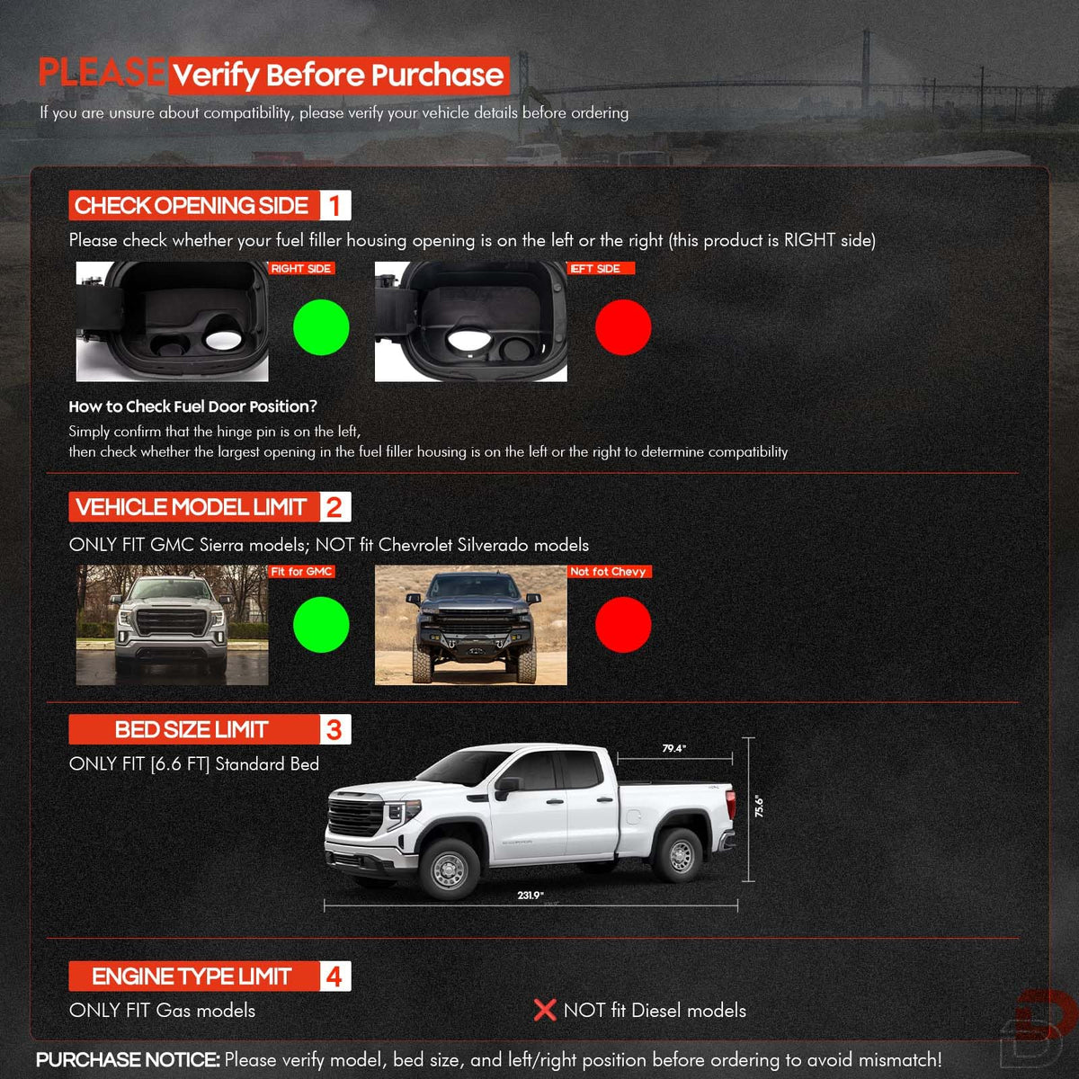 Daposhac fuel door open angle demonstration proving smooth, secure operation