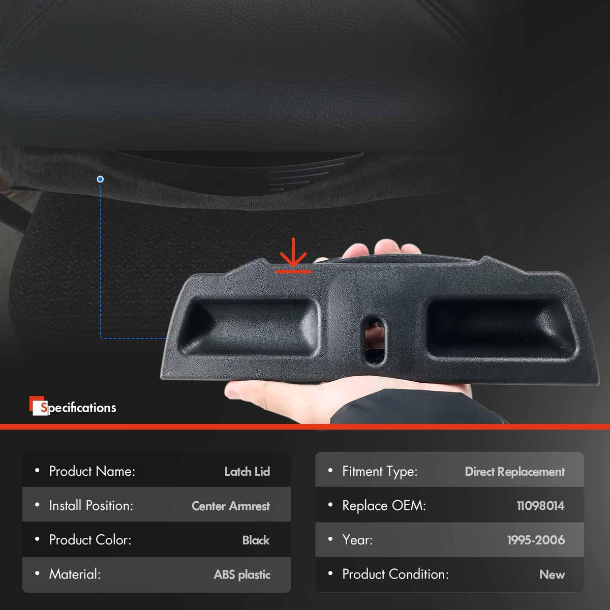 Daposhac latch with vehicle fitment list aiding correct model selection