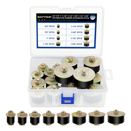 Daptemn front packaging showing entire 16PCS expandable freeze plug kit for easy selection