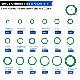 Daptemn assortment of NBR O-rings arranged by size for easy parts identification