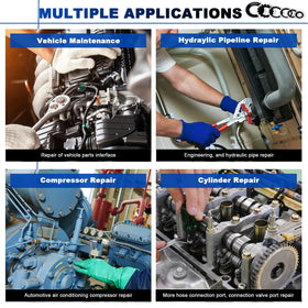 Daptemn repair workbench with kit laid out to speed automotive A/C servicing