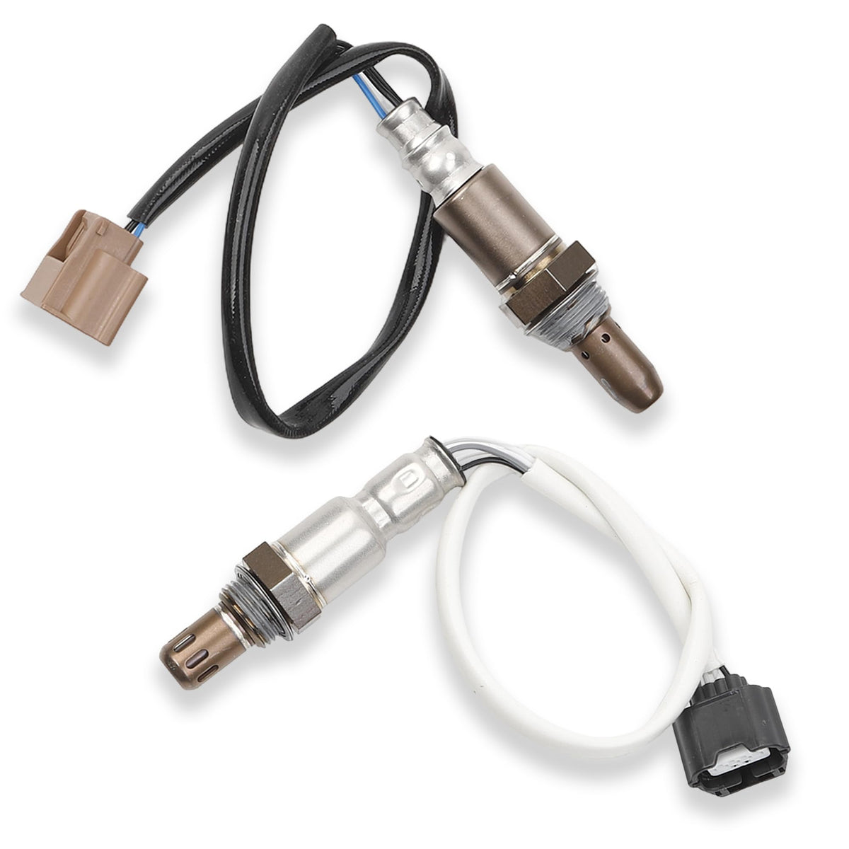 Dasbecan front view of both Altima O2 sensors showing kit completeness and fit