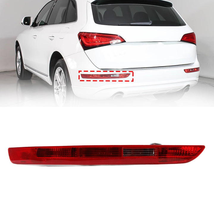 Dasbecan bumper tail light front view showing clear and red lens and improved styling