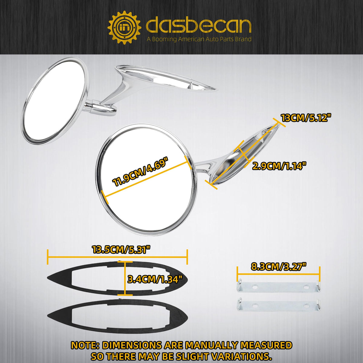 Dasbecan chrome surface reflecting light to show corrosion resistance and shine benefit