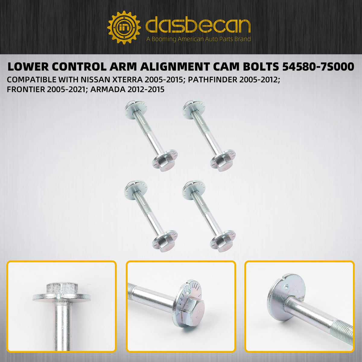 Dasbecan close-up of bolt threads highlighting precise machining for secure alignment performance