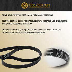 Dasbecan drive belt flat lay showing rib profile for accurate OEM-style belt fitment