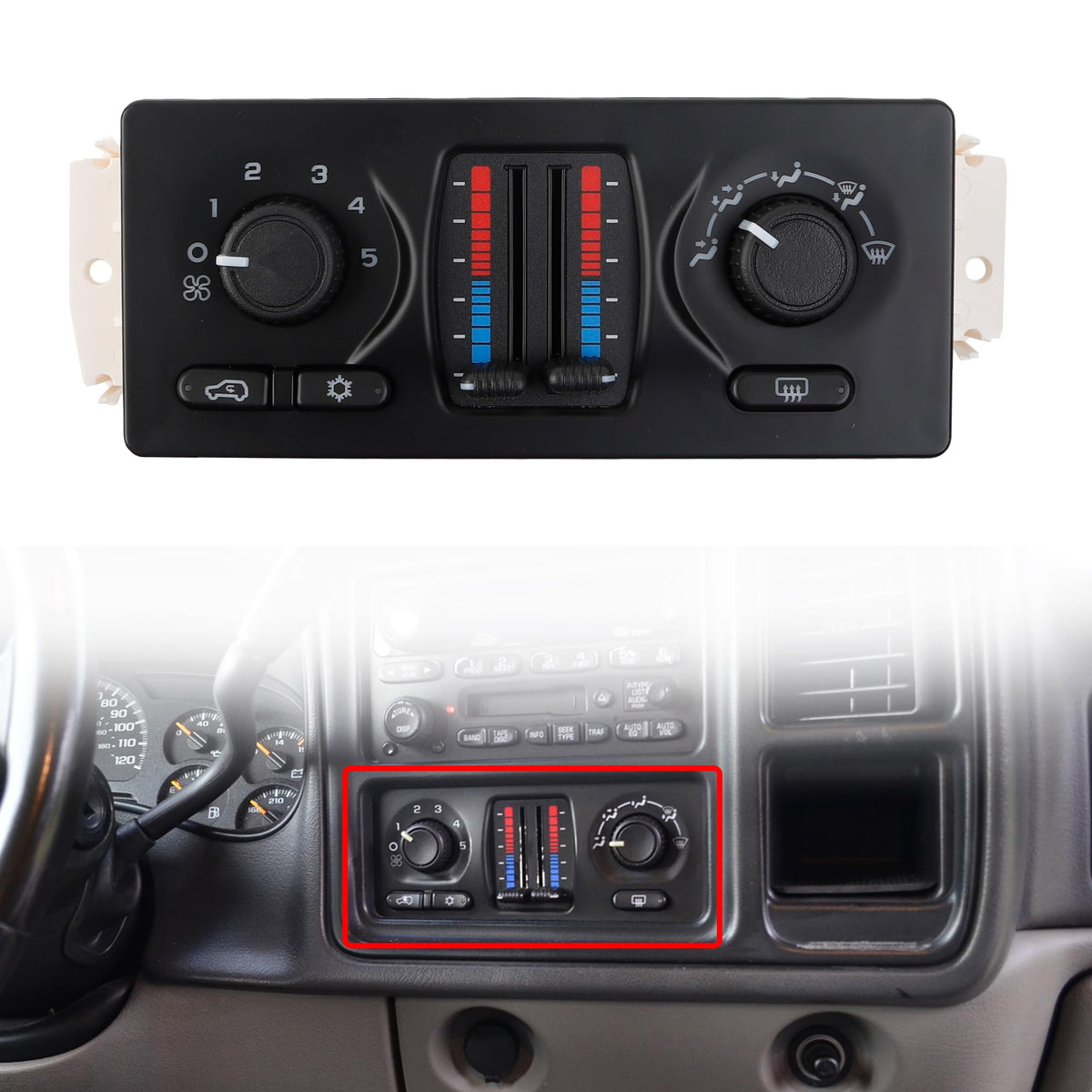 Dasbecan front panel on Chevy Silverado showing clean factory appearance and reliable fit
