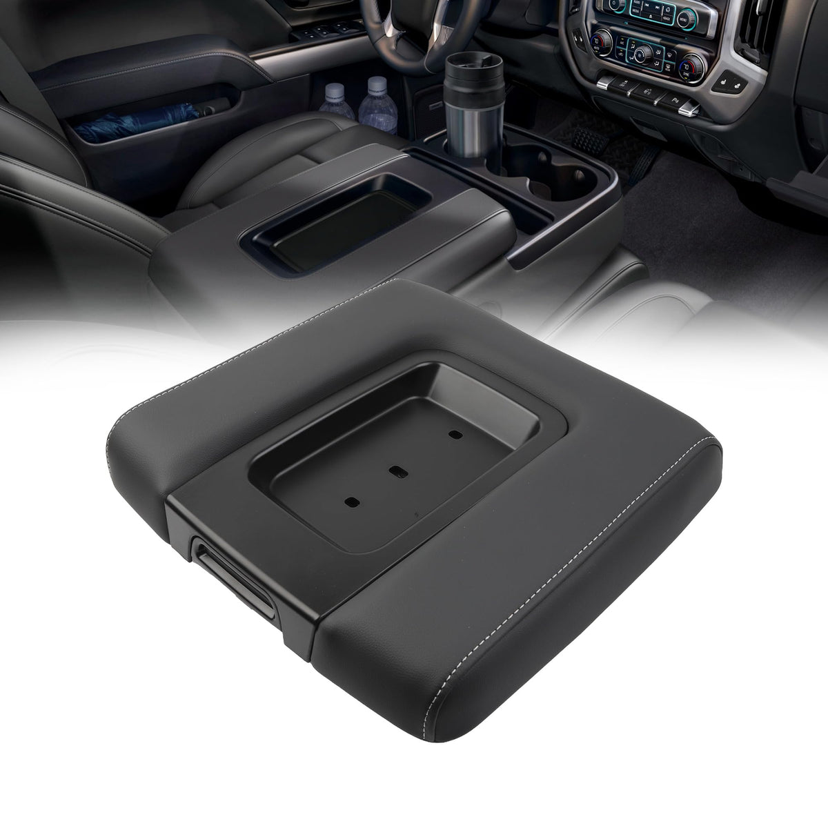 Dasbecan front view armrest lid showing fit and restored appearance benefit