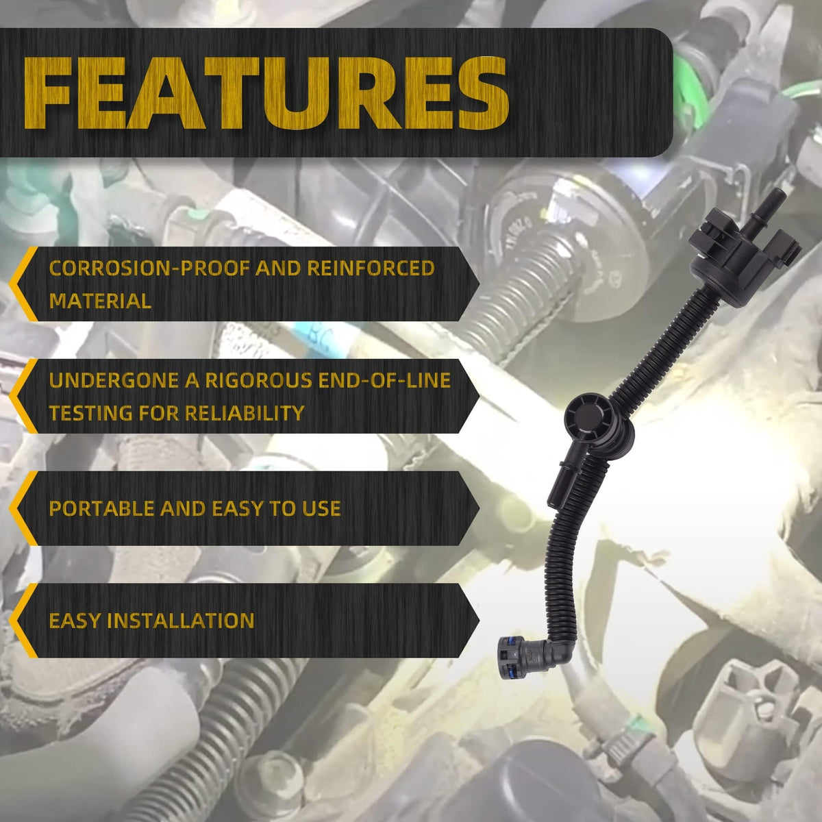 Dasbecan hose and electrical connector view for quick direct replacement
