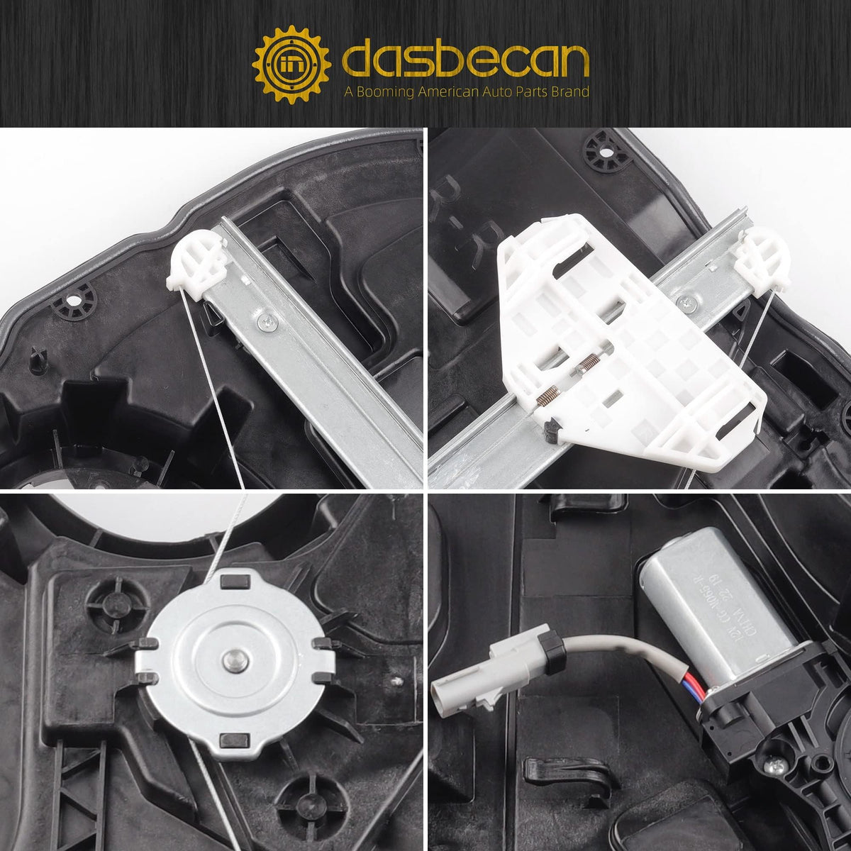 Dasbecan regulator installed in Ram 1500 door demonstrating direct-fit replacement