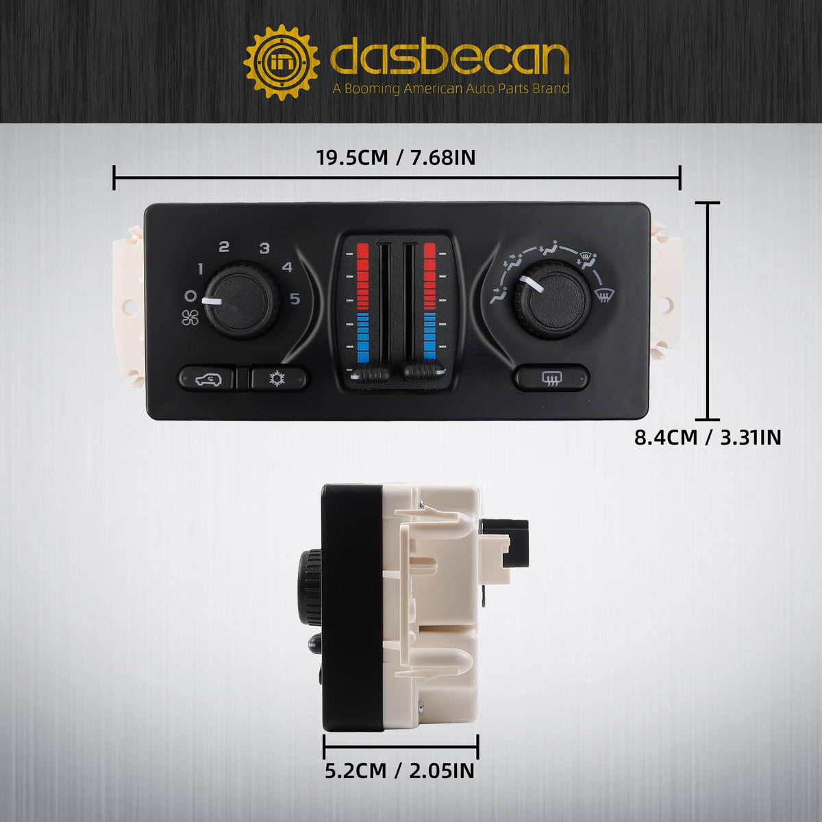 Dasbecan installed in Silverado dash demonstrating correct fit and restored controls