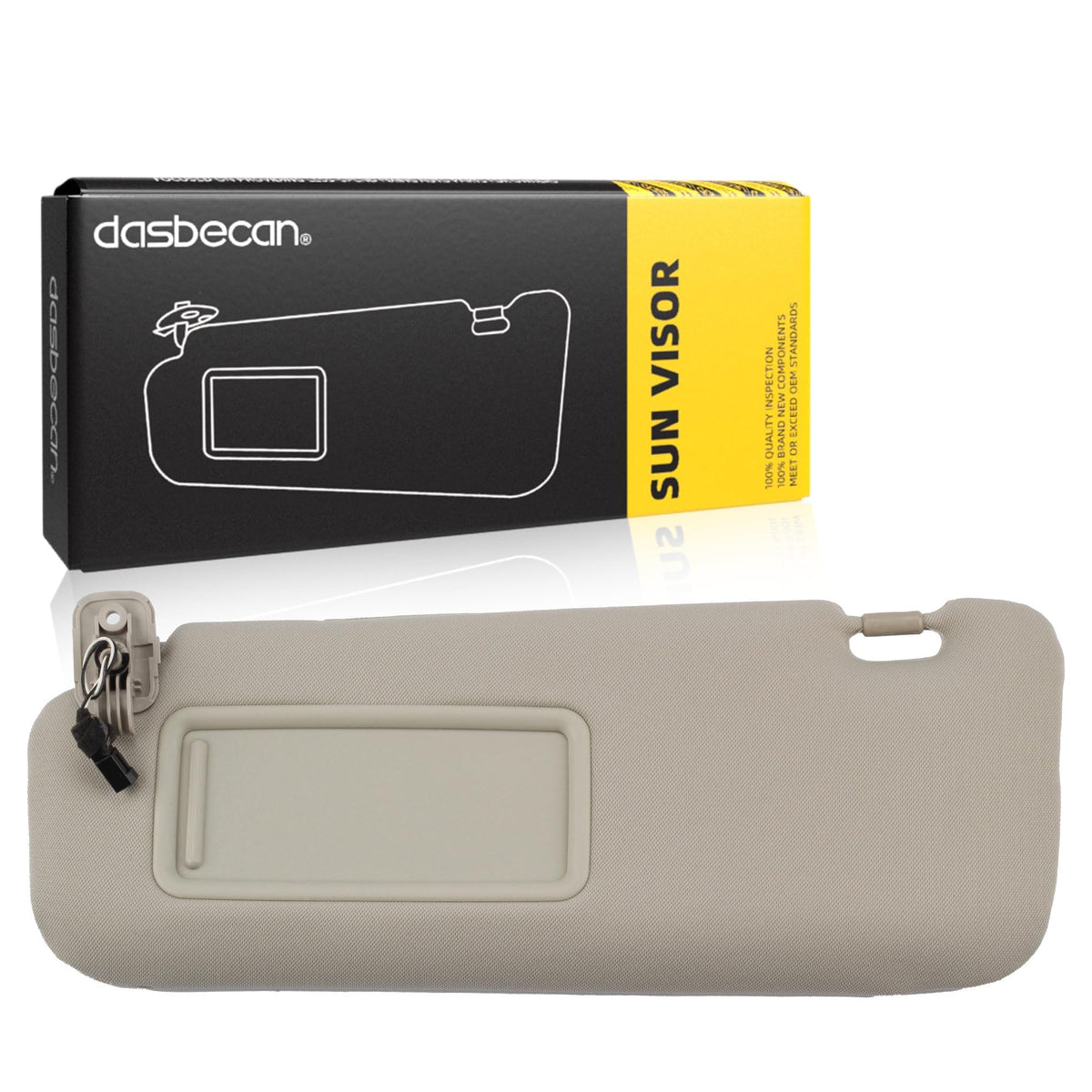 Dasbecan front view of left driver-side visor showing clean fit and restoration benefit