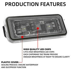 Dasbecan lens texture and weather seal detail protecting LEDs from elements