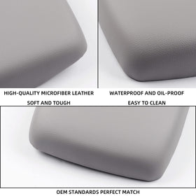 Dasbecan microfiber leather close-up showing texture and easy-clean benefit